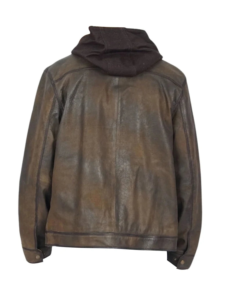 Leathees Mens Dark Brown Distressed Vintage Leather Jacket