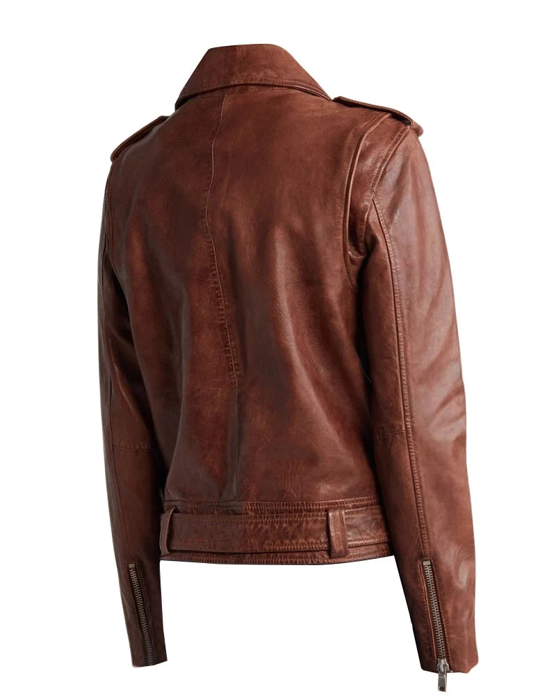 Leathees Mens Genuine Leather Motorcycle Jacket