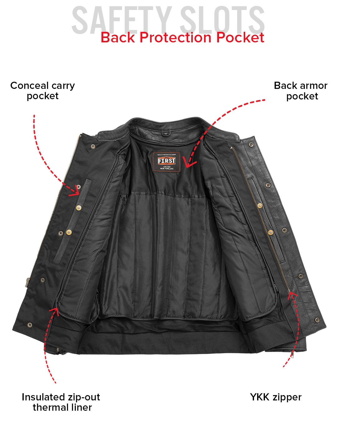 Leathees Mens Raider Black Motorcycle Leather Jacket