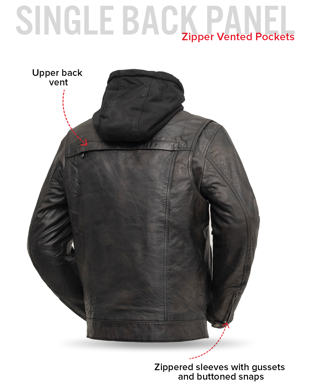 Leathees Mens Vendetta Lightweight Motorcycle Leather Jacket