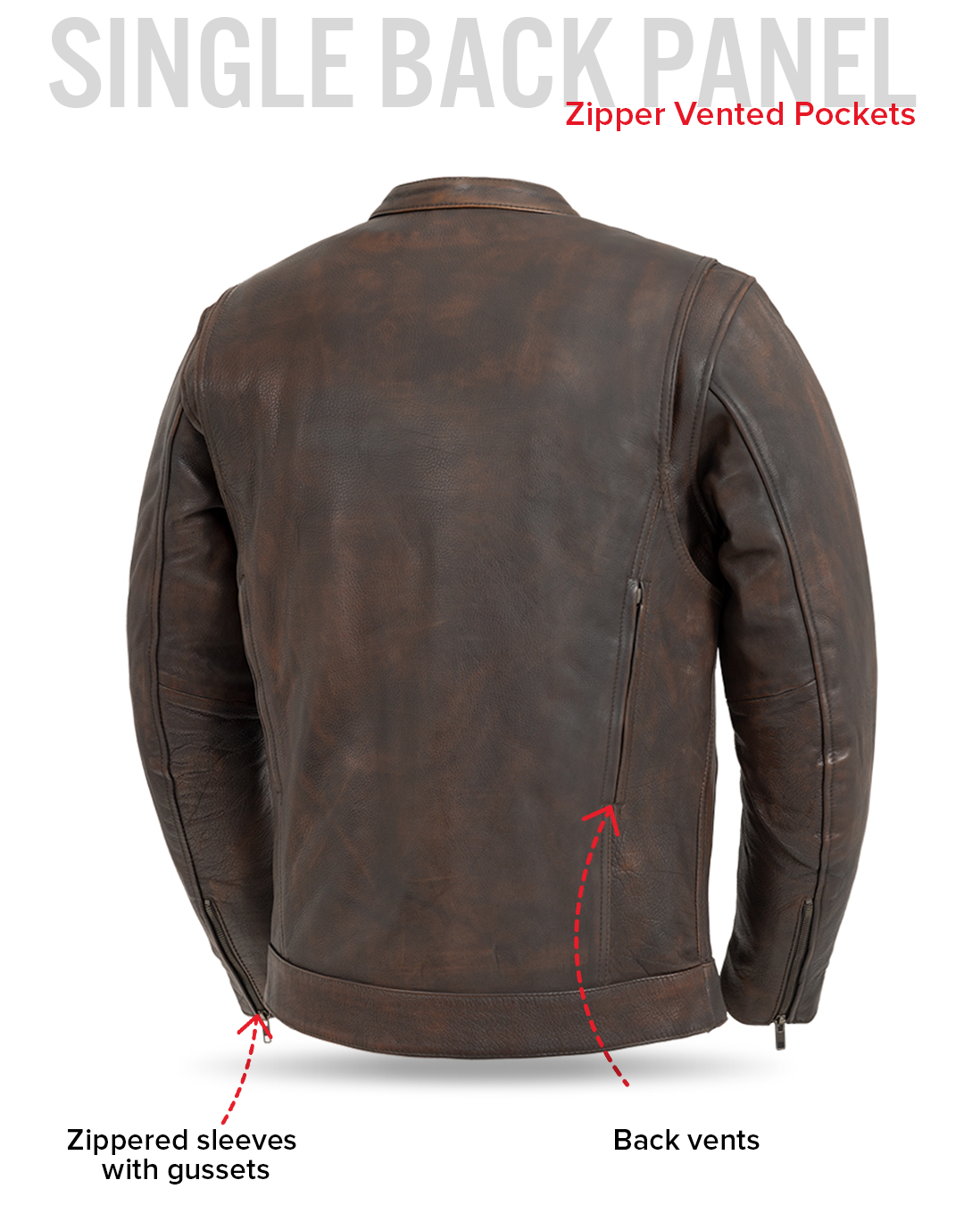 Leathees Mens Raider Black Motorcycle Leather Jacket
