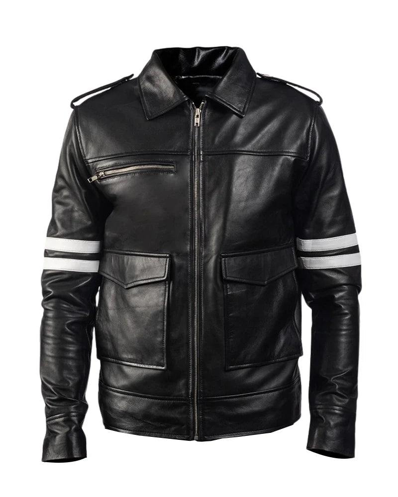 Leathees Mens Alex Mercer Prototype Black Leather Jacket