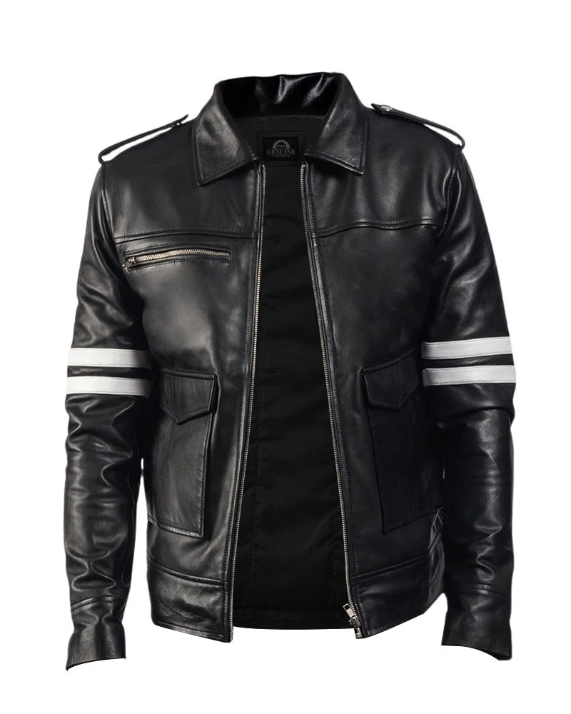 Leathees Mens Alex Mercer Prototype Black Leather Jacket