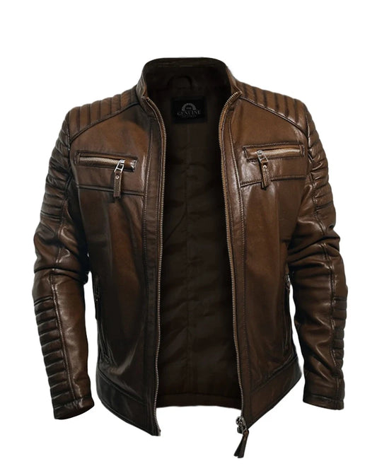 Leathees Mens Mars Brown Leather Jacket