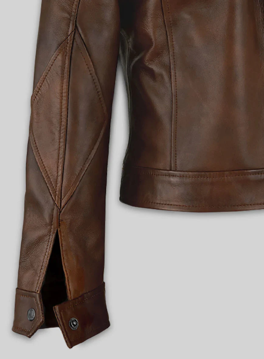 Leathees Women Brown Celebrity Inspired Leather Jacket
