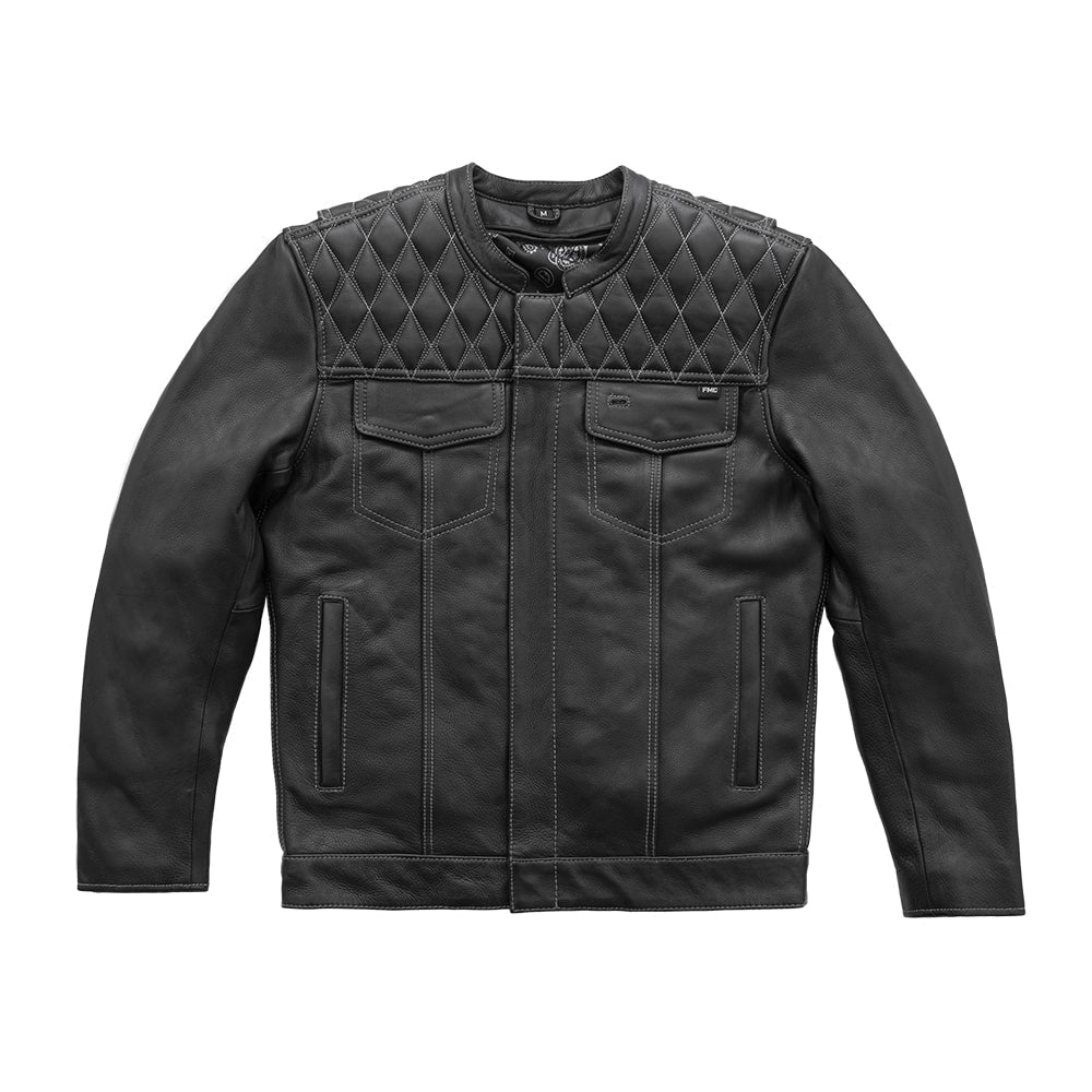 Leathees Mens Cinder Cafe Style Black Leather Jacket