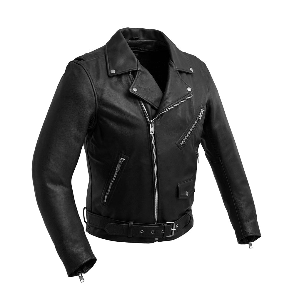 Leathees Mens Fillmore Black Motorcycle Leather Jacket