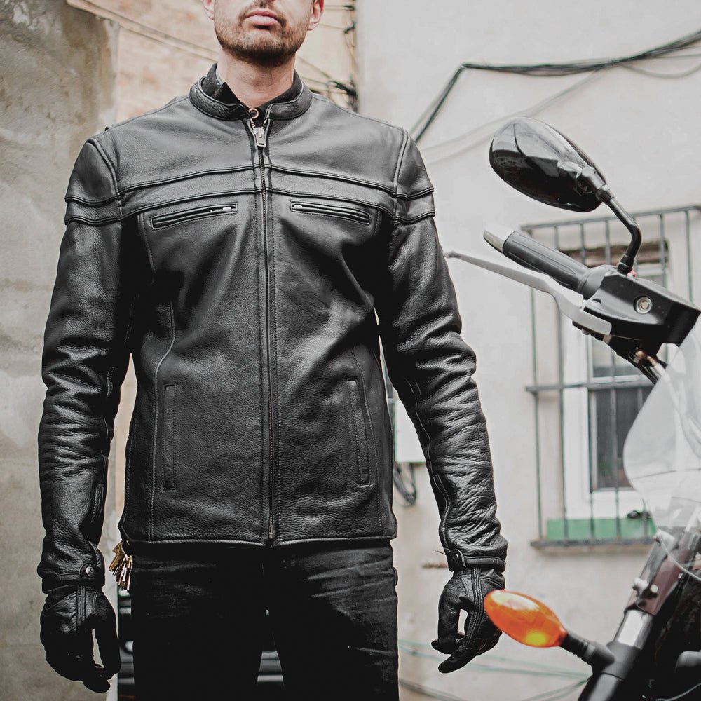 Leathees Mens Maverick Motorcycle Leather Jacket