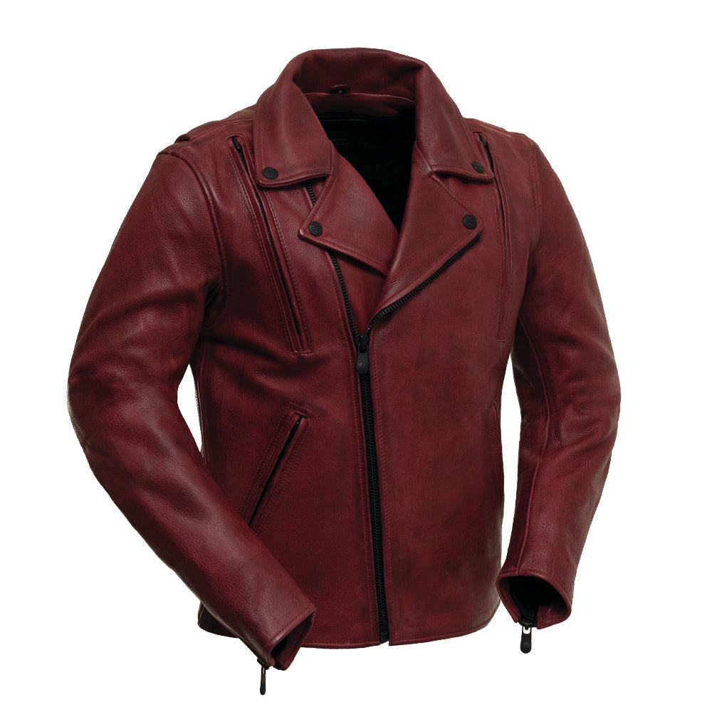 Leathees Mens Night Rider Black Motorcycle Leather Jacket