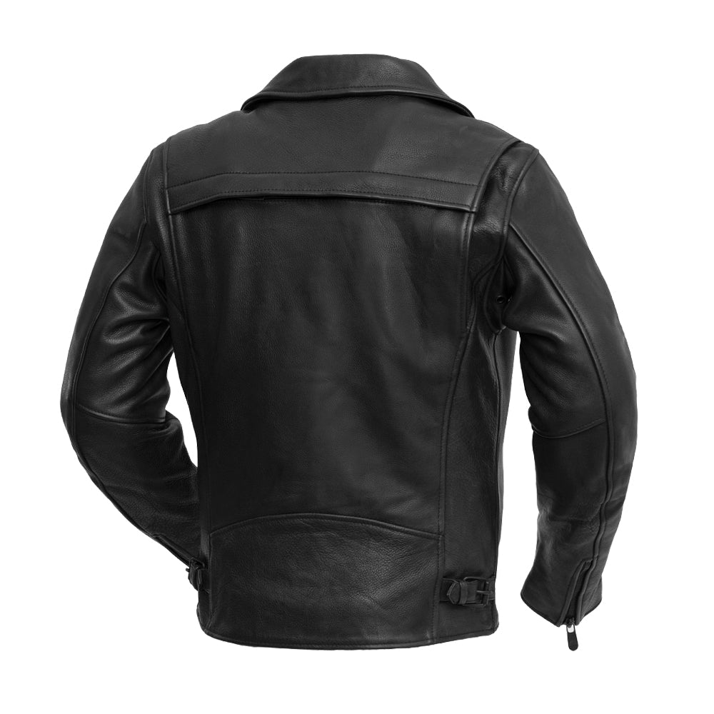 Leathees Mens Night Rider Black Motorcycle Leather Jacket