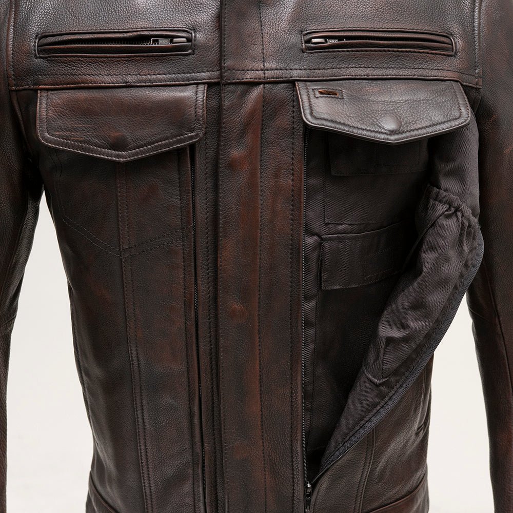 Leathees Mens Raider Black Motorcycle Leather Jacket
