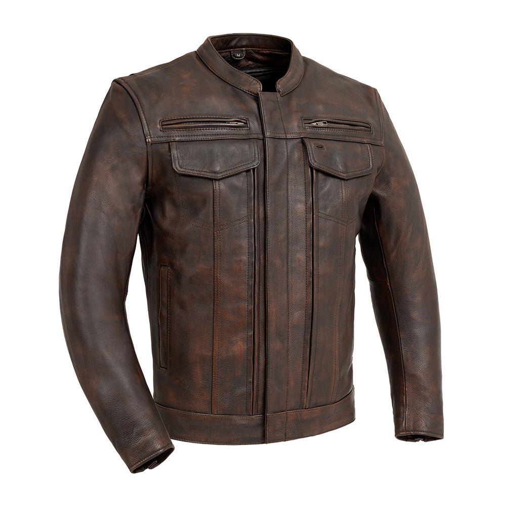 Leathees Mens Raider Black Motorcycle Leather Jacket