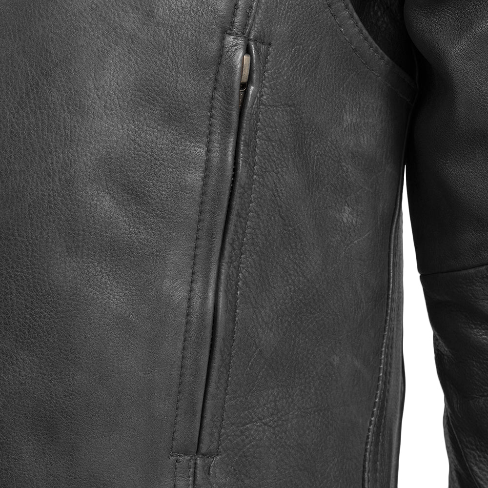 Leathees Mens Raider Black Motorcycle Leather Jacket