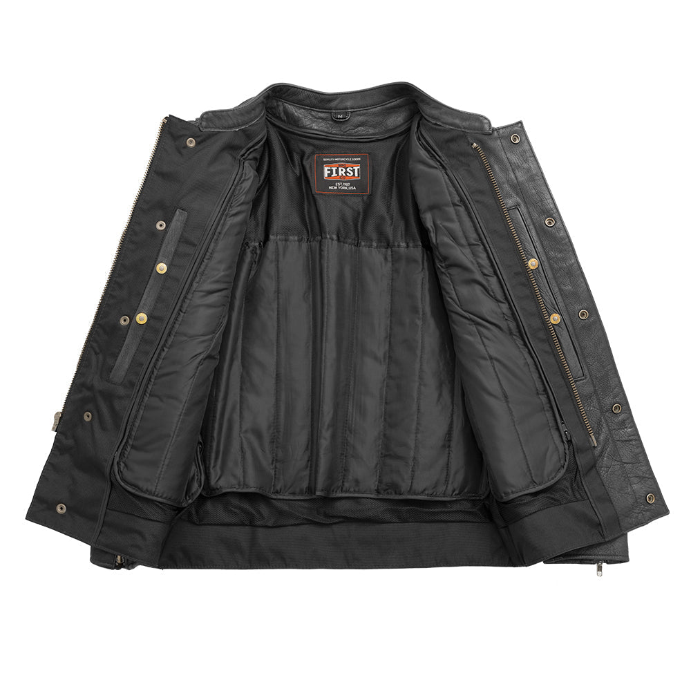 Leathees Mens Raider Black Motorcycle Leather Jacket