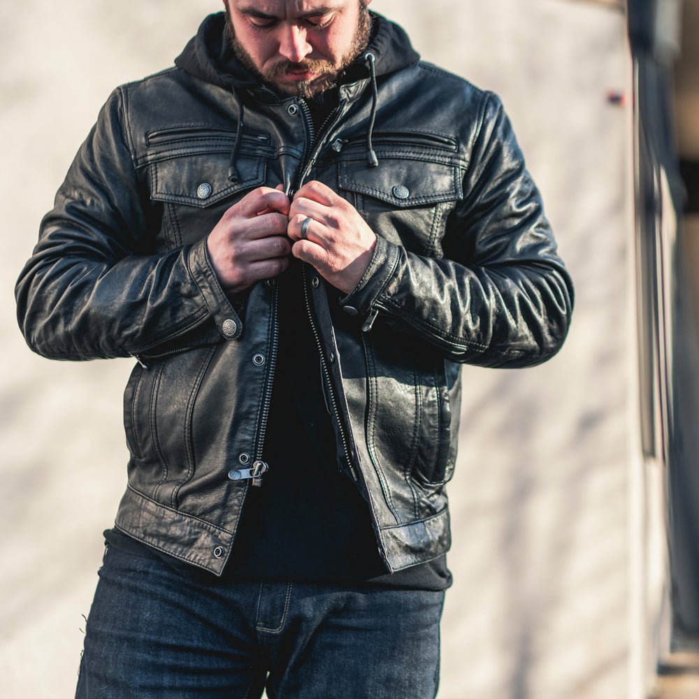 Leathees Mens Vendetta Lightweight Motorcycle Leather Jacket